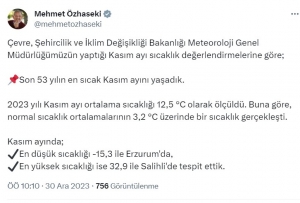 Bakan Özhaseki: Son 53 yılın en sıcak kasım ayını yaşadık(Galeri)