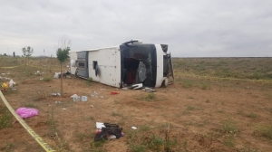 Kayseri’de yolcu otobüsü devrildi: 6 yaralı / Fotoğraf(Galeri)
