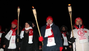 Sarıkamış'ta 'Karı yorgan edenler' heykeli açıldı (2)(Galeri)