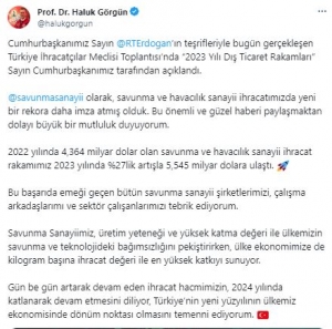 Savunma Sanayii Başkanı Görgün: Savunma ve havacılık sanayii ihracatı 5,545 milyar dolar(Galeri)