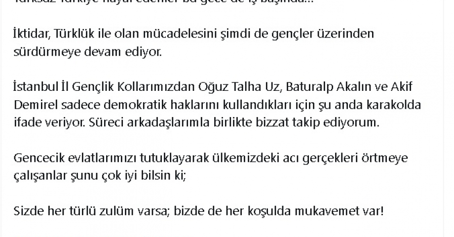 Akşener, İstanbul'da gözaltına alınan 3 partili ile ilgili açıklama yaptı