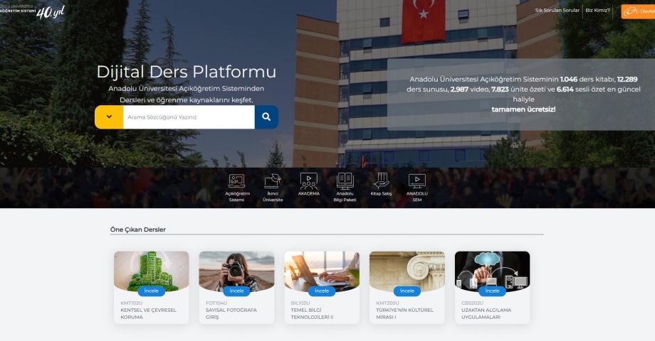 Anadolu Üniversitesi, dijital ders platformu kurdu