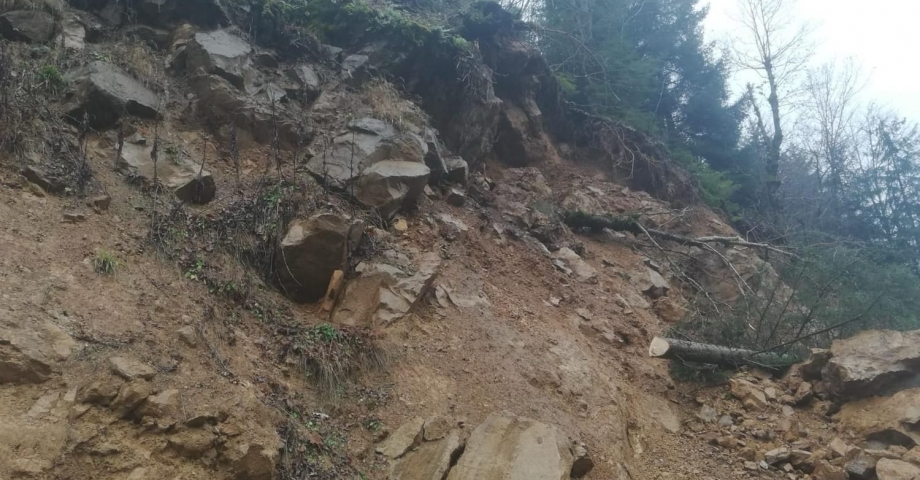 Artvin'de heyelan; köy yolu kapandı, elektrik kesildi