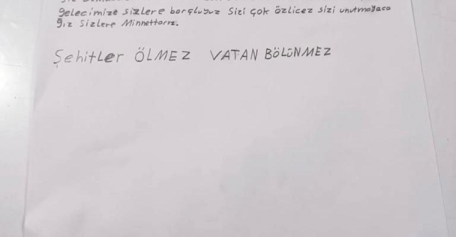 Koruma altındaki çocuklardan Mehmetçik'e mektup