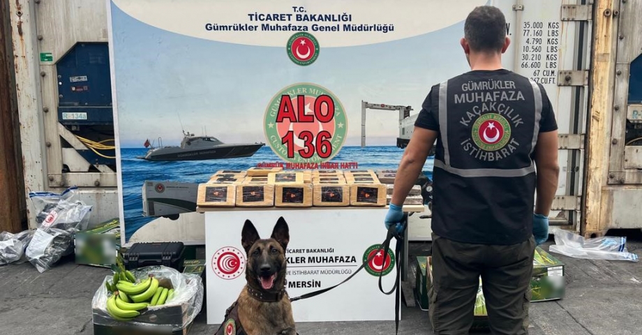 Muz dolu konteynerde 77 kilo kokain ele geçirildi; 2 gözaltı 