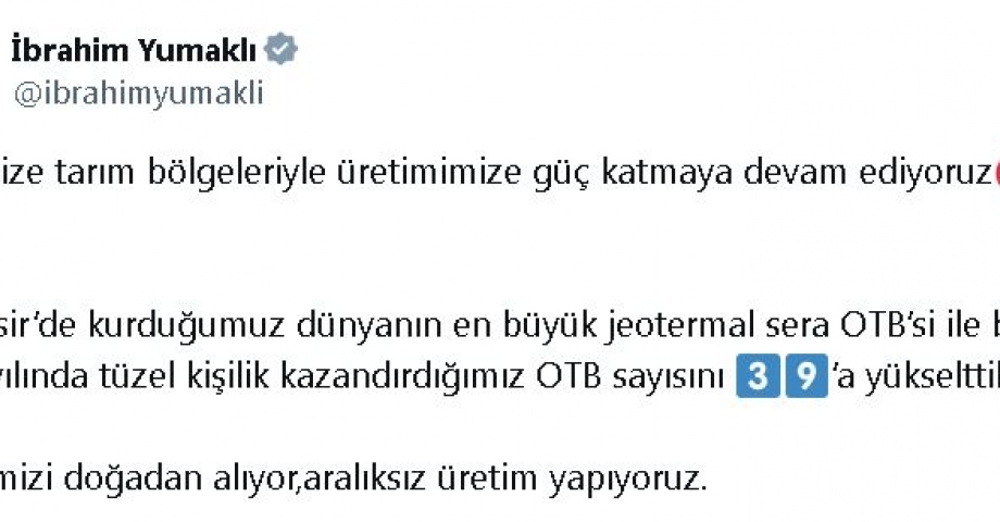 Yumaklı: 2023 yılında tüzel kişilik kazandırılan OTB sayısı 39'a yükseltildi