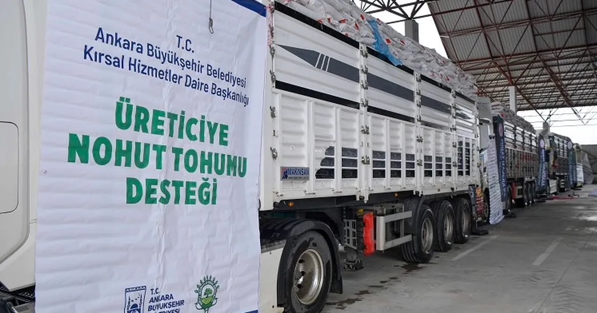 Başkentli üreticiye 1.5 milyonluk nohut tohumu desteği