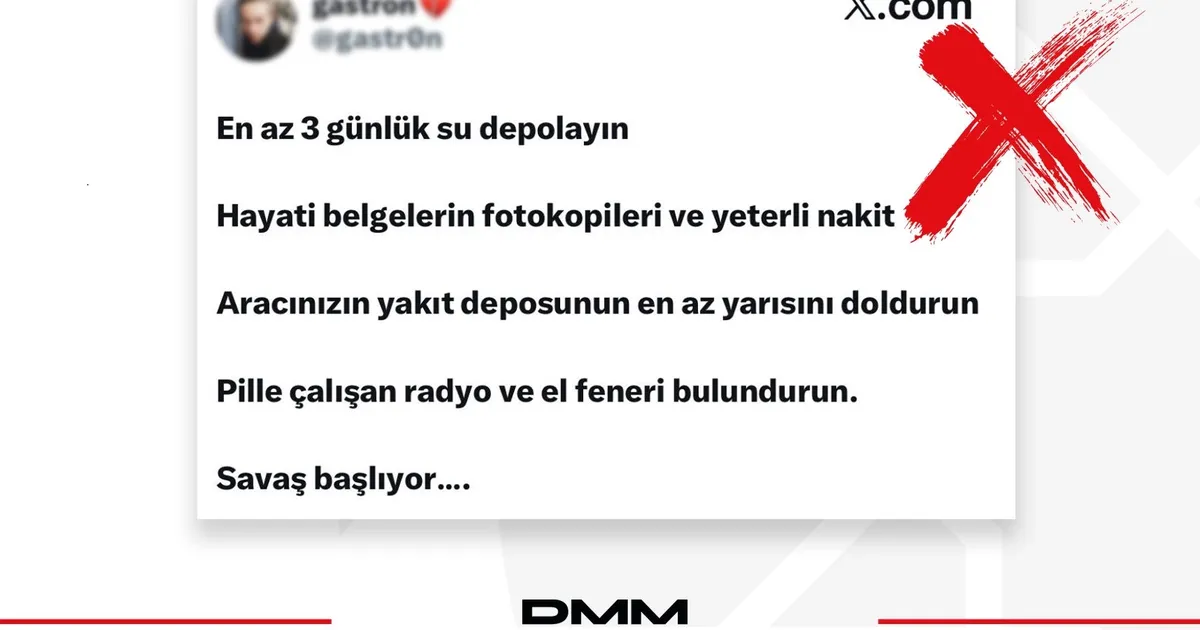 DMM'den "Savaş başlayacak" iddialarına yalanlama