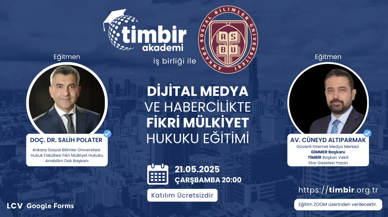 TİMBİR Akademi’den medya dünyasına ücretsiz hukuk eğitimi: Kayıtlar başladı!