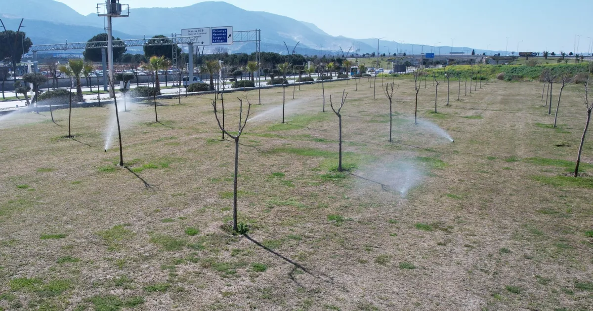 Manisa'da yeşil alanlarda akıllı sulama dönemi