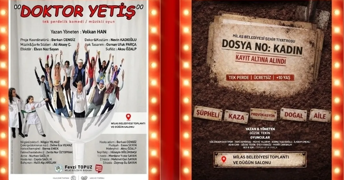 Muğla Milas'ta Dünya Tiyatrolar Günü’ne özel iki oyun