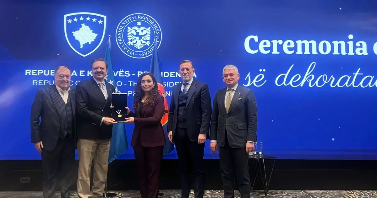 Rifat Hisarcıklıoğlu Kosova Cumhurbaşkanlığı Liyakat Madalyası - Ekonomi Haberleri
