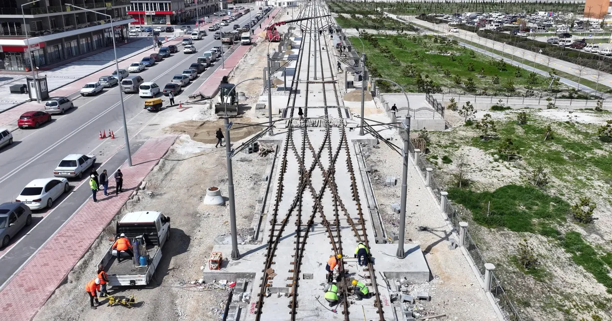 Konya’da Stadyum-Şehir Hastanesi Tramvay Hattı hızla ilerliyor