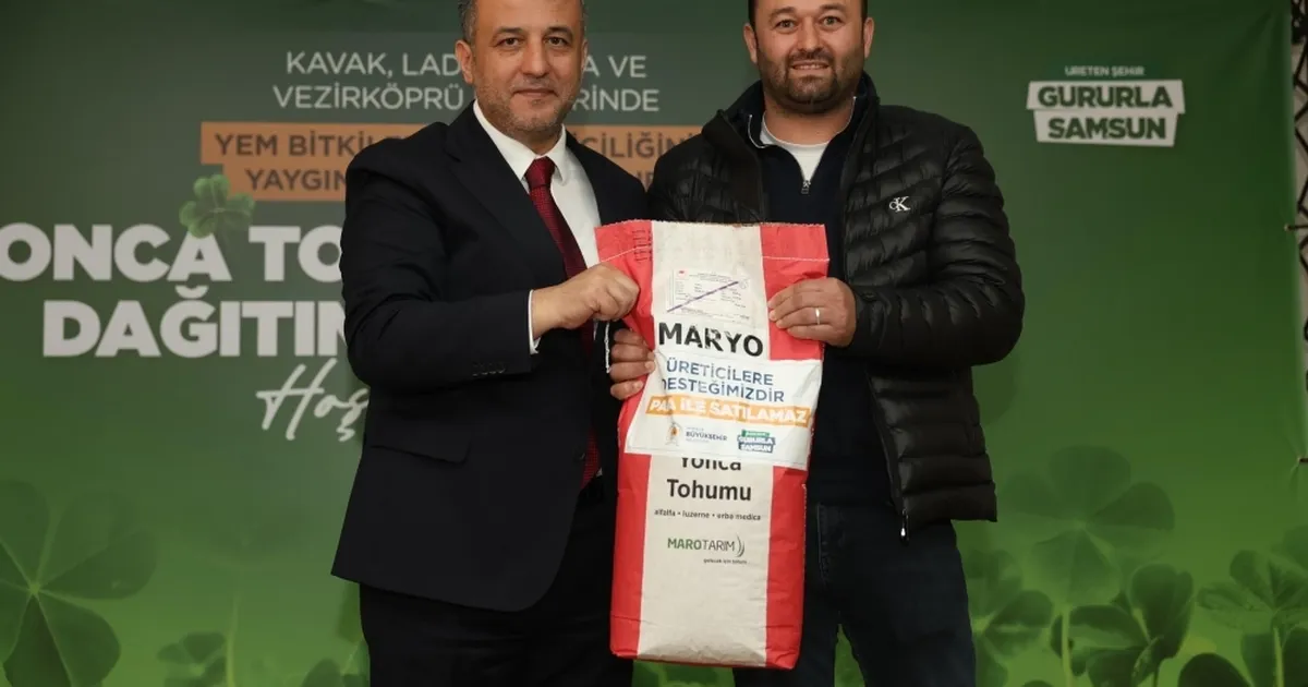 Samsun'da üreticiye yonca tohumu ve gübre desteği