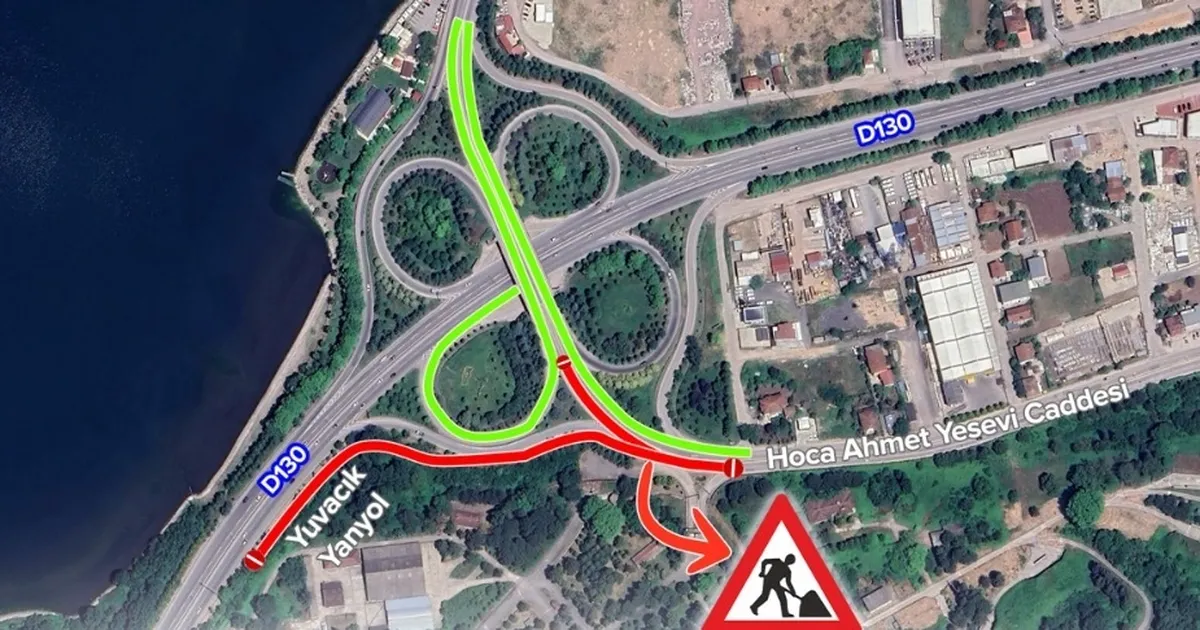 Kocaeli'de Başiskele istikametinde yol çalışması