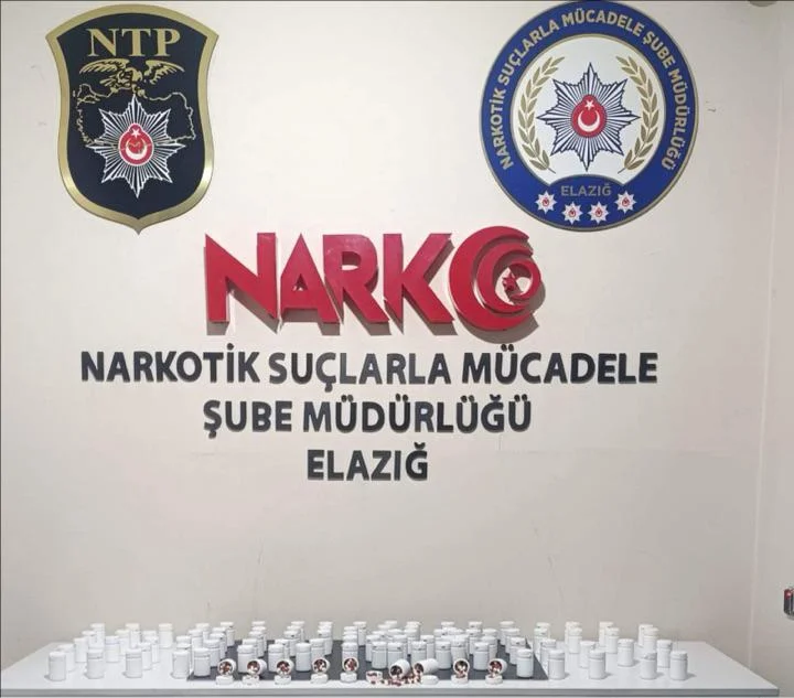 Elazığ’da uyuşturucu operasyonu: 5 bin 717 sentetik ecza ele geçirildi