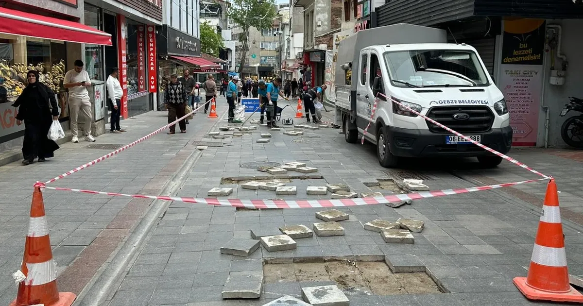 Kocaeli Gebze’de Eskiçarşı’da parke yenileme