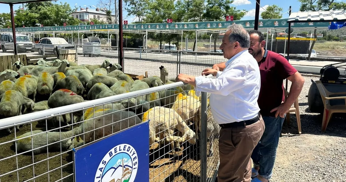 Kayseri Talas'ta kurban pazarına yoğun ilgi