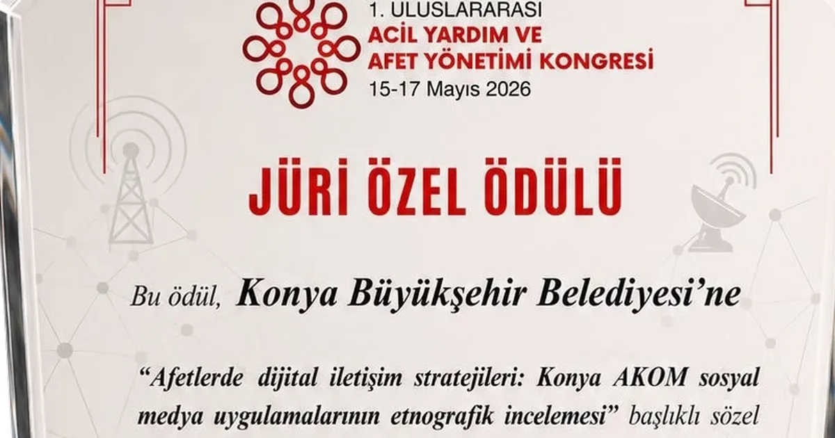 Konya AKOM’a uluslararası kongreden jüri özel ödülü