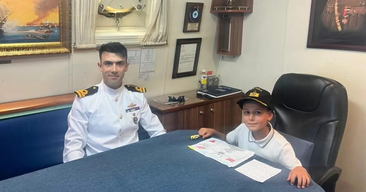 Ordu’da TCG Tuzla’ya miniklerden duygu dolu mektuplar