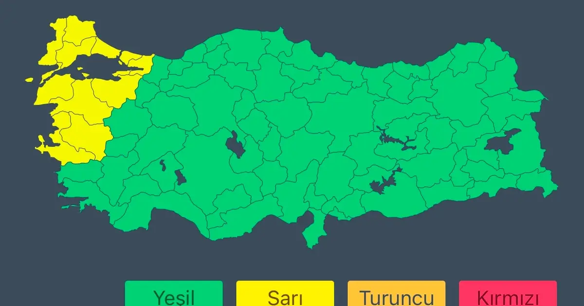 Bakanlık sarı kodla uyardı: Fırtınaya dikkat!