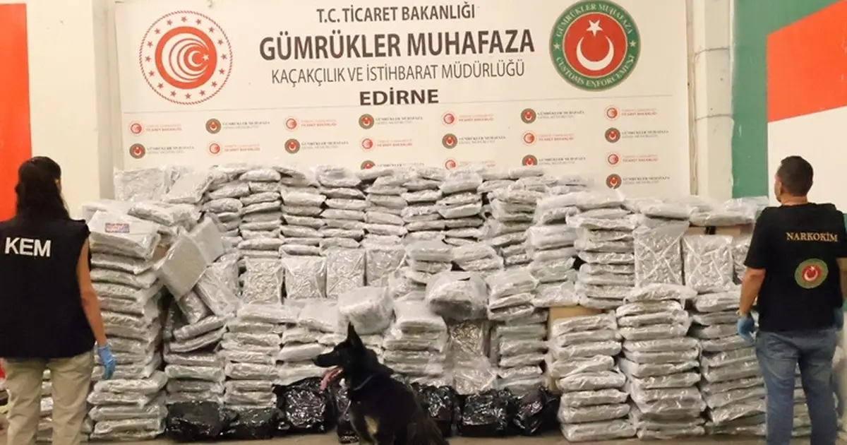 Zehir tacirlerine bir darbe daha! Kapıkule'de 810 kilogram esrar ele geçirildi