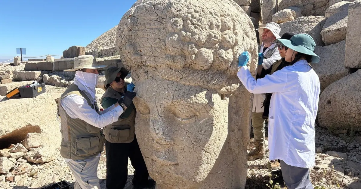 Nemrut Dağı’nda kapsamlı koruma... Heykeller nanoteknolojiyle güçlendiriliyor