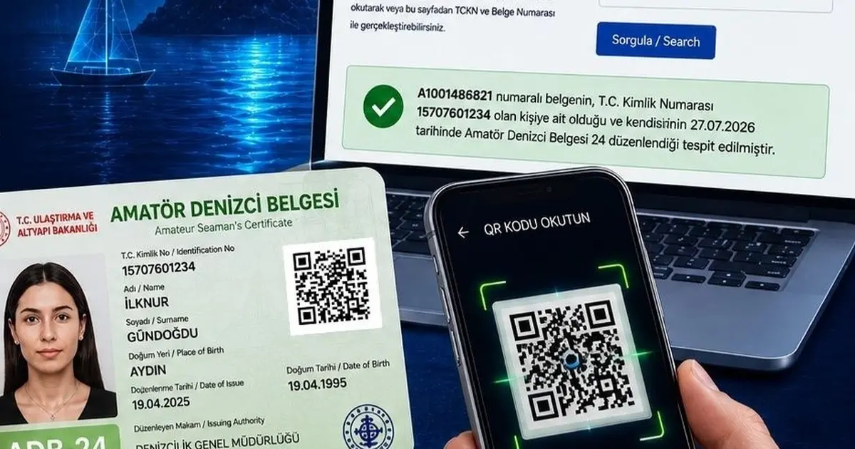 Amatör Denizci Belgelerinde QR kod dönemi başladı