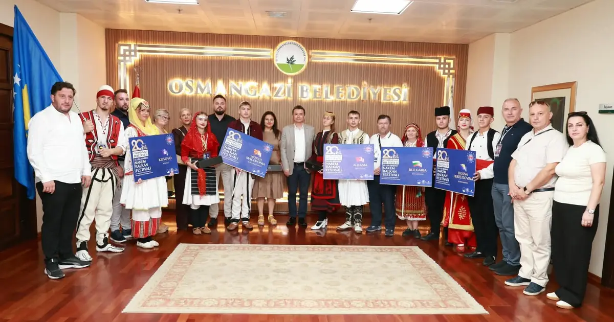 Bursa Osmangazi'de Balkan kültürünün temsilcilerinden Başkan Aydın’a ziyaret