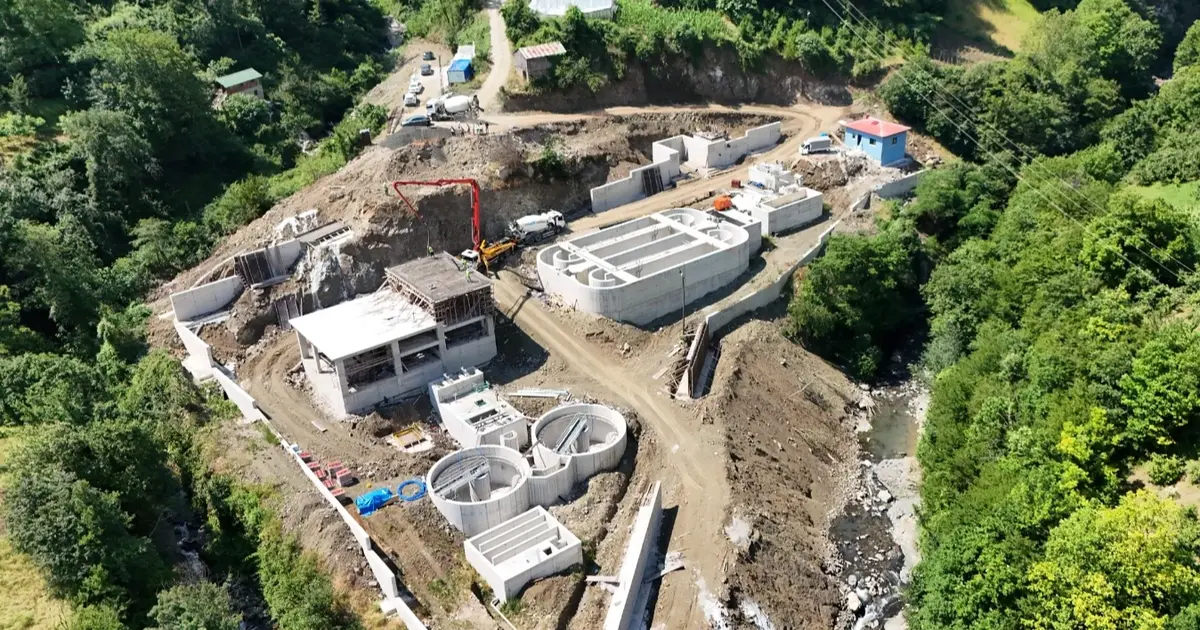 Trabzon Düzköy İleri Biyolojik Arıtma Tesisi'nin yapımı sürüyor