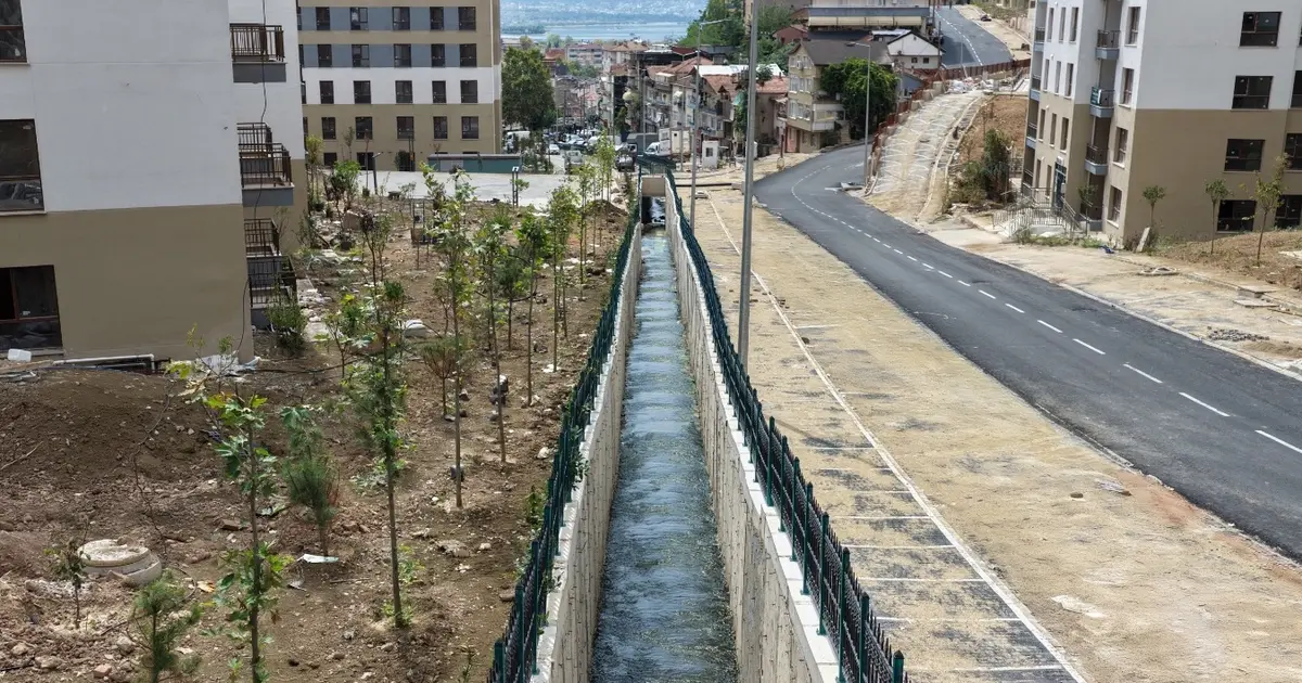 Kocaeli Cedit'te 360 metrelik dere ıslahı tamamlandı