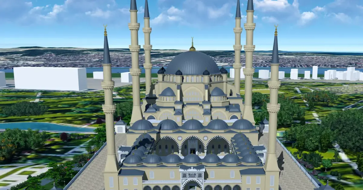 Kocaeli'de Gebze Millet Bahçesi Camii yükseliyor