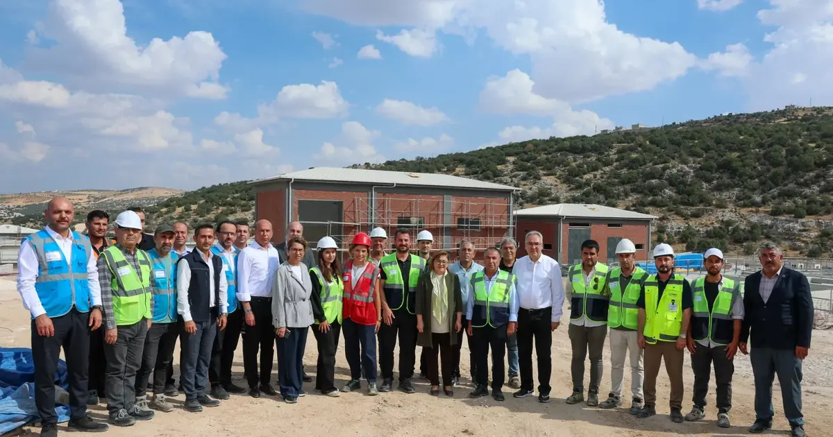 Gaziantep'te Kuzeyşehir Atık Su Arıtma Tesisi inşaat alanına inceleme