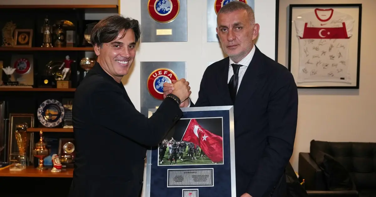 TFF Başkanı Hacıosmanoğlu, Montella ile vedalaştı