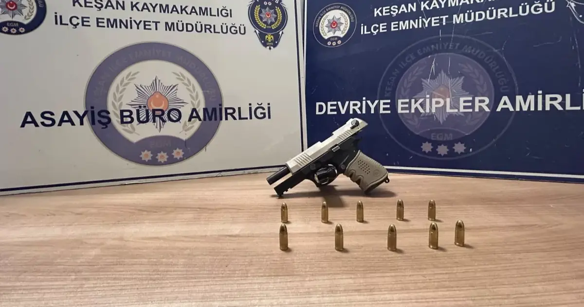 Keşan Aşağı Zaferiye'de gece yarısı silah alarmı: 1 gözaltı