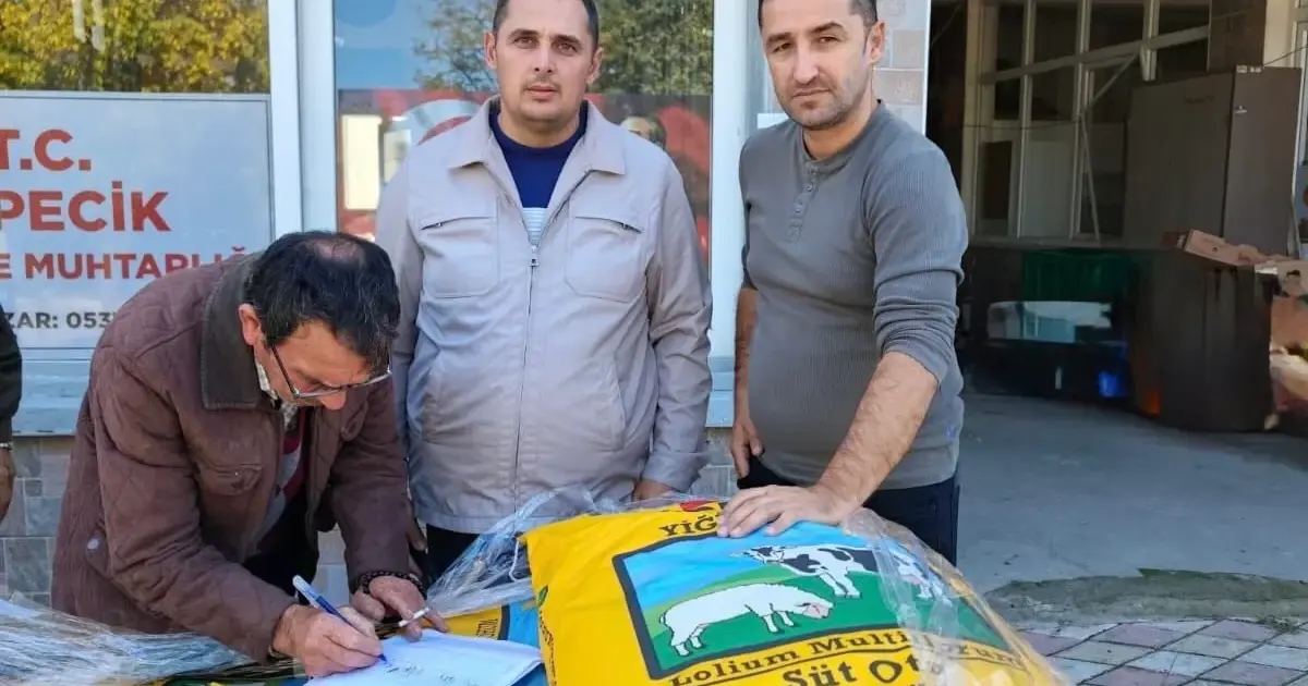 Mustafakemalpaşa’da üreticilere 2 ton İtalyan çimi tohumu desteği